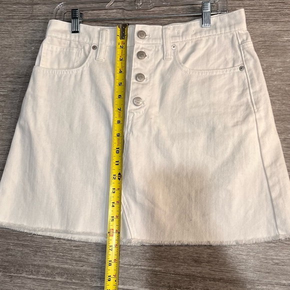 Madewell-White denim A-line mini skirt, 28/6 - Picture 5 of 6